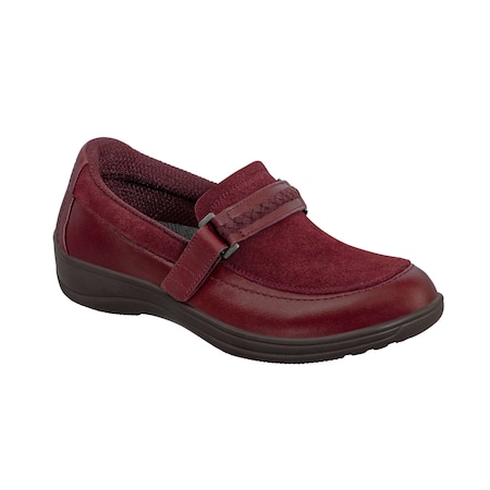 Orthofeet Chelsea Womens Easy Slip-On Two-Way, Dark Cherry, Size 9.5 819