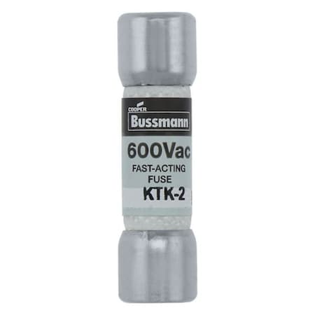Eaton Bussmann fuse, Control circuits, Lighting circuit protection Meter circuits 2 A 600 V, 10PK KTK-2
