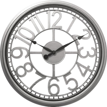 Westclox 20'' Silver Open Dial Wall Clock 33171S