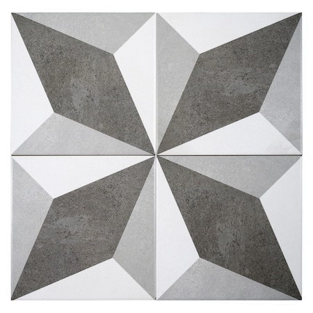 Andova Tiles SAMPLE-Luv Tender Grey 8-in Encaustic Matte Porcelain Wall & Floor Tile SAM-ANDLUV456
