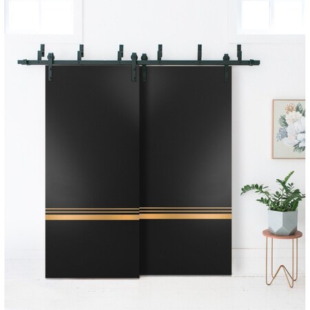Sartodoors Sliding Closet Barn Bypass Doors with Hardware Planum 2010 Black 72x80 Solid Core Modern Interior PLANUM2010BBB-BLK-72