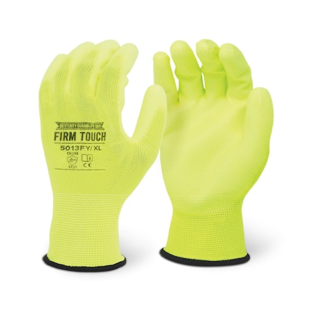 Firm Touch Hi-Viz Yellow Pu, Comfort, Dexterity S, 12PK 5013FY S