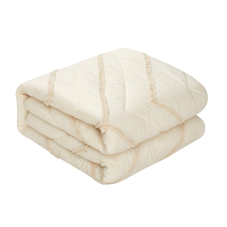 Homeroots Beige King 100% Cotton 220 Thread Count Washable Down Comforter Set 528874