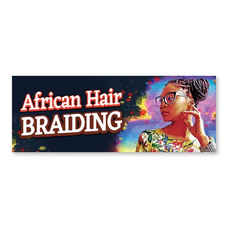 Signmission African Hair Braiding, 18 Inch, Decal D-48-30339