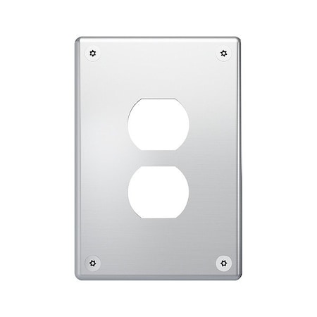 Legrand Wall Plate, 3.74" W, Stainless Steel WSP61D1PS