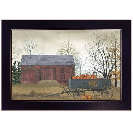 Homeroots Pumpkin Wagon 1 Black Framed Print Wall Art 415255