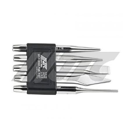 Jtc Auto Tools 5-piece chisel and punch set, cr-mo, rubber grip handles 5129