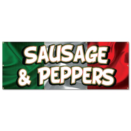 Signmission Sausage And Peppers, 36 Inch, Banner B-96-30422