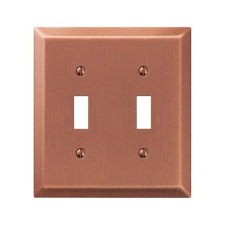 Amerelle 163TTAC Stamped Steel 2 Toggle Wall Plate Antique Copper 3502895