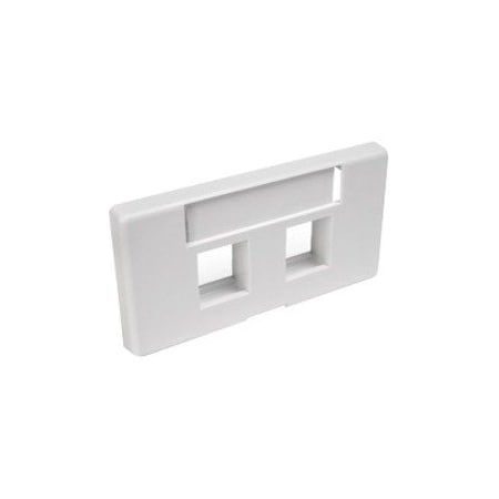 Leviton 2-Port Faceplate Fits Standard, Modular Furniture, W/Id Window White 49910-SW2