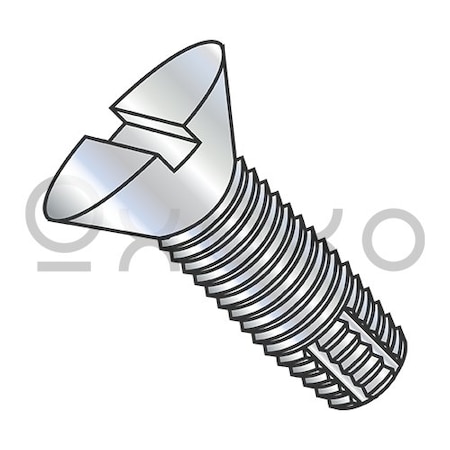 Oxoxo 6-32X3/8 Slotted Flat Thread Cutting Screw Type F Fully Threaded Zinc, 10000PK 289551