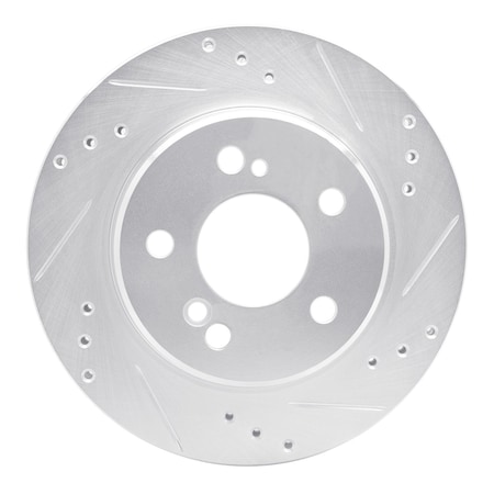 Dynamic Friction Co DFC Brake Rotor - Drilled and Slotted - Silver 631-63026R