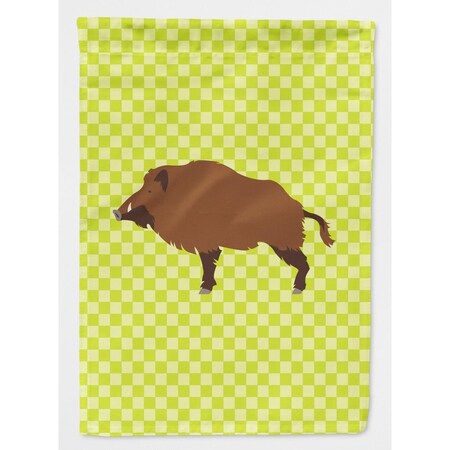 Carolines Treasures Wild Boar Pig Green Flag Canvas House BB7762CHF