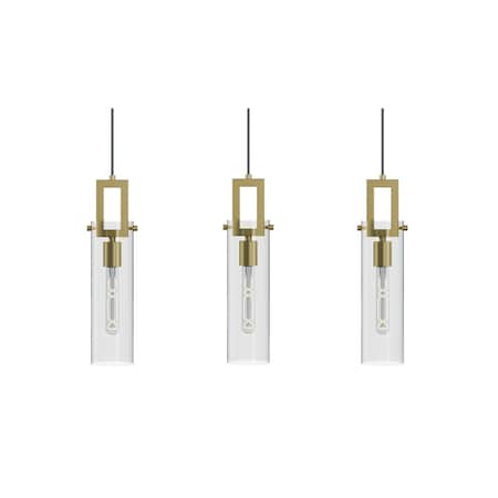 Afx Houston 3-Light Linear Pendant, 60W, Light Brass HOUP04MBLBLNR3