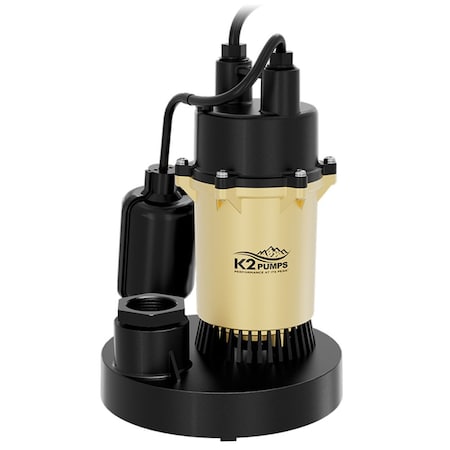 K2 Pumps 1/3 HP Sump Pump with Direct-in Tethered Switch SPA03301TDK