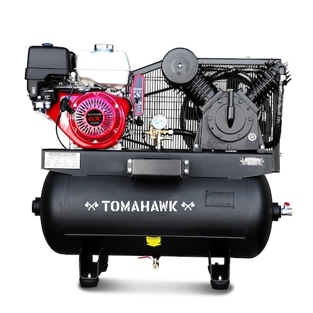 Tomahawk Power 30 Gallon Air Compressor 13HP Honda GX390 Engine Horizontal Tank 24.4 CFM @ 90 PSI Gas-Powered TAC30H-390