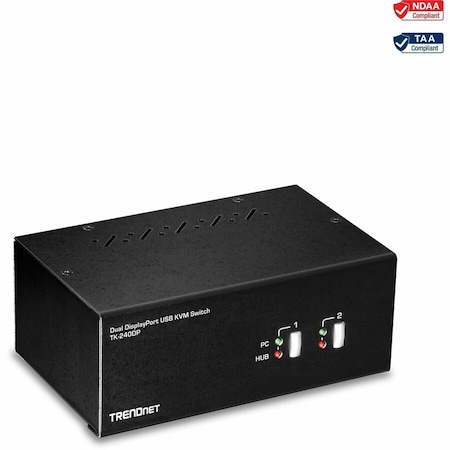 Trendnet 2-Port Dual Monitor Display Port KVM Switch TK-240DP