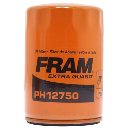 Fram Oil Filter, OE Replacement; Spin-On; With Anti Drain Back Valve; With Bypass Valve; 2.98 Inch OD F24PH12750
