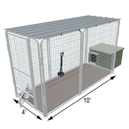 K9 Kennel Store 4ft X 10ft Complete K9 Condo PRO Dog Kennel and Cube Dog House CCO4X10PR