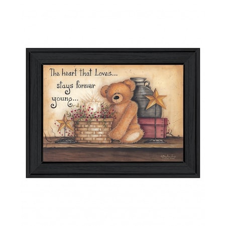 Homeroots Forever Young 1 Black Framed Print Wall Art 407809