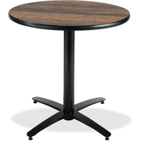Kfi Round KFI 30in Walnut Round Breakroom Table with Arched X Base, 29 W, 30 L, 29 H T30RD-B2115-WL