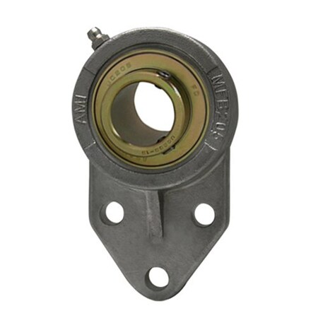 Ami Bearings SINGLE ROW BALL BEARING - 35MM ZINC WIDE SET SCREW STAINLESS 3-BOLT FLANGE UCMFB207MZ2