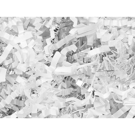 Nashville Wraps White & Silver Crinkle Cut Shredded Paper, 8 oz Bag ZF08WS