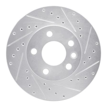 Dynamic Friction Co DFC Brake Rotor - Drilled and Slotted - Silver 631-74043R