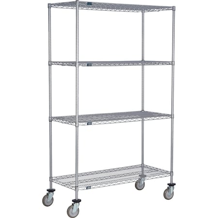 Global Industrial Nexel 4 Shelf Truck, Nexelate, 42"W x 14"D x 69"H, Polyurethane Swivel Casters B3155544