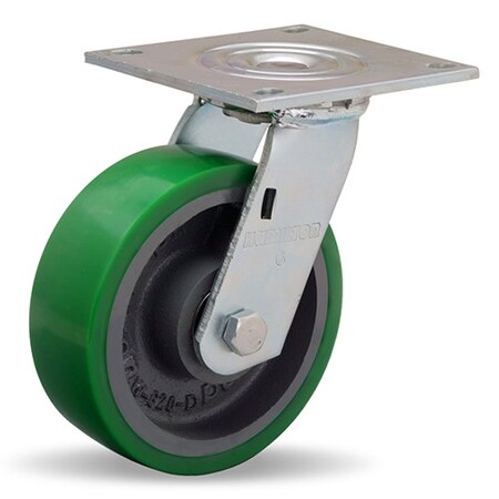 Hamilton Medium Service Swivel Caster, 6" x 2" Duralast Polyurethane (95A) on Cast Iron Wheels S-MS-6DB