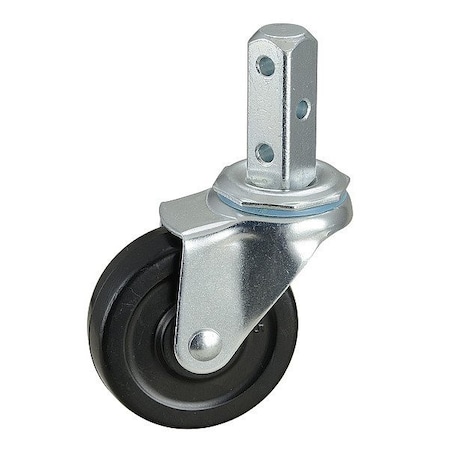 Zoro Select Swivel Stem Caster, Rubber, 3 in., 100 lb. 32J903