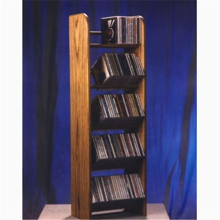 Wood Shed Solid Oak 5 Row Dowel CD Rack WO599536