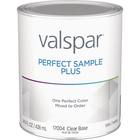 Valspar Perfect Sample Plus Latex Satin Interior Paint Sample Clear Base 028.0017004.004