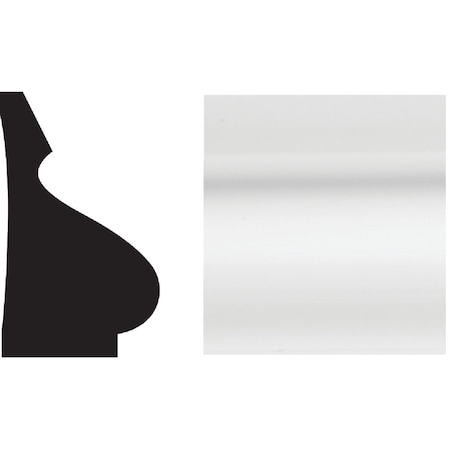 Royal 1/2''x1-1/8''x8 ' Wht PVC Base Molding Cap 5075087