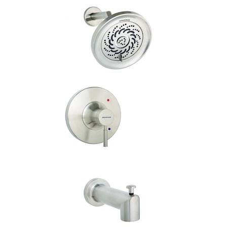 Speakman Easy Install Universal Tub/Shower Combination, 2.0 GPM, Brushed Nickel, Round SLV-1030-UNI-E2-BN