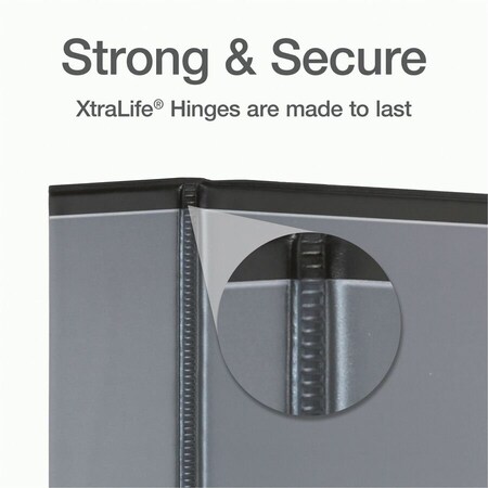 Cardinal Xtralife ClearVue Locking SlantD Binders, Black CRD26321