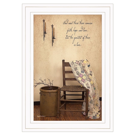 Homeroots These Three Remain 1 White Framed Print Wall Art 406432