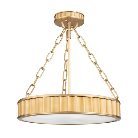 Hudson Valley Lighting Middlebury 3 Light Semi Flush 15.5 In. Aged Brass 901-AGB