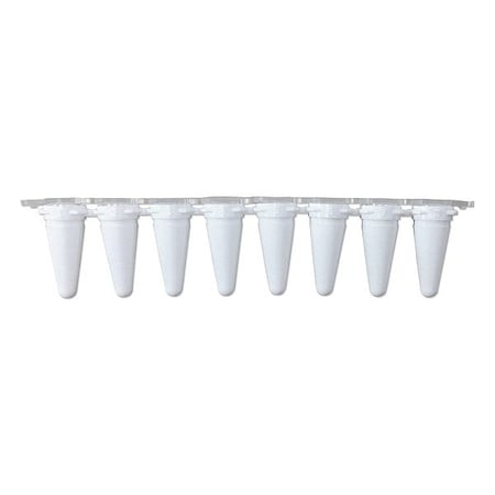 Zoro Select PCR Strip, 0.77 in Dia, White, PK120 P3801-QW