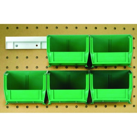 Quantum Storage Systems ULTRA HANGING SYSTEM W/RAILS AND 6 GREEN BINS HNS220GN
