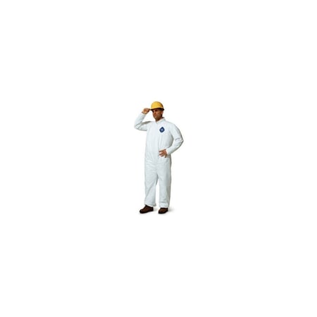 Ors Nasco Collared Disposable Coveralls, Zip Close, White, XXXL, 25PK Ty120swh3x002500