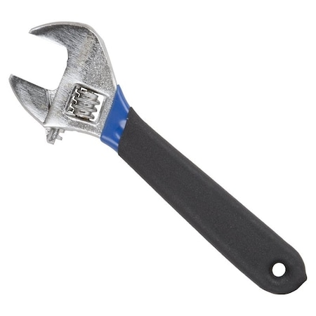 Vulcan Adjustable Wrench, 6 in OAL, 1.04 in Jaw, Steel/Vinyl, Chrome, Non-Slip Handle JL149063L