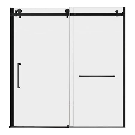 Kingston Brass 60" W x 60" H Left Handed Tub Door, Matte Black SSD60608SL0