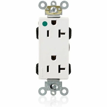 Leviton Straight Blade Receptacle, 5-20R, 20 A, 125V AC, Flush Mount, Self-Grounded M1636-HGW