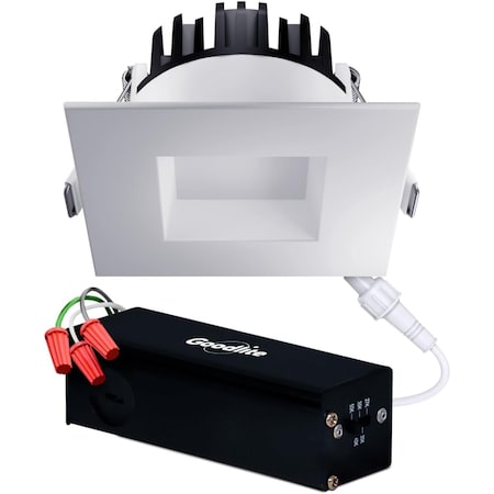 Goodlite LED Regress Square Slim Luminaire, RS3/10W/SQ/LED/5CCT, 750 Lumen, 10W G-48338