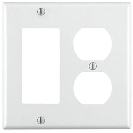 Leviton Leviton White 2 gang Thermoset Plastic Decorator/Duplex Wall Plate 1 pk 80455-00W