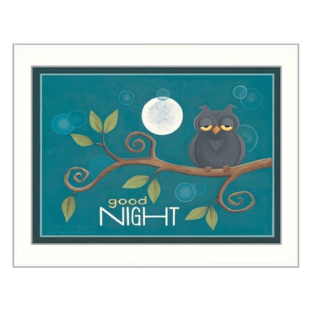 Homeroots Good Night White Framed Print Wall Art 405607