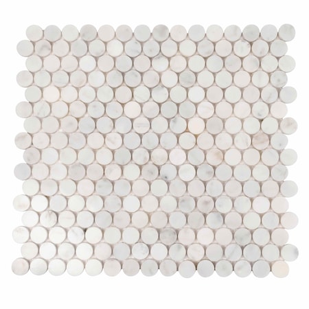 Apollo Tile 11x12 Bianco Carrara Marble Polished Floor and Wall Mosaic Tile 4.83 sqft/case, 5PK APLDC88P01PA