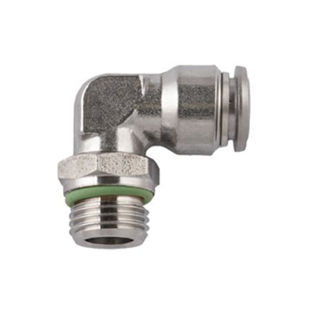 Usa Industrials Push to Connect Tube Fitting - Stainless Steel - Male Elbow Swivel - 4mm Tube OD x M5 Metric Male ZUSA-TF-PTC-SS-75