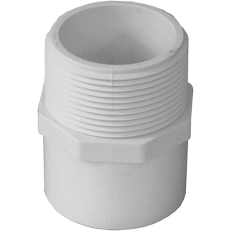 Genova Products LASCO 436169BC Pressure Pipe Adapter, 1-1/2 x 1-1/4 in, Slip x MIP, PVC, SCH 40 Schedule PVC 02110 1200HA